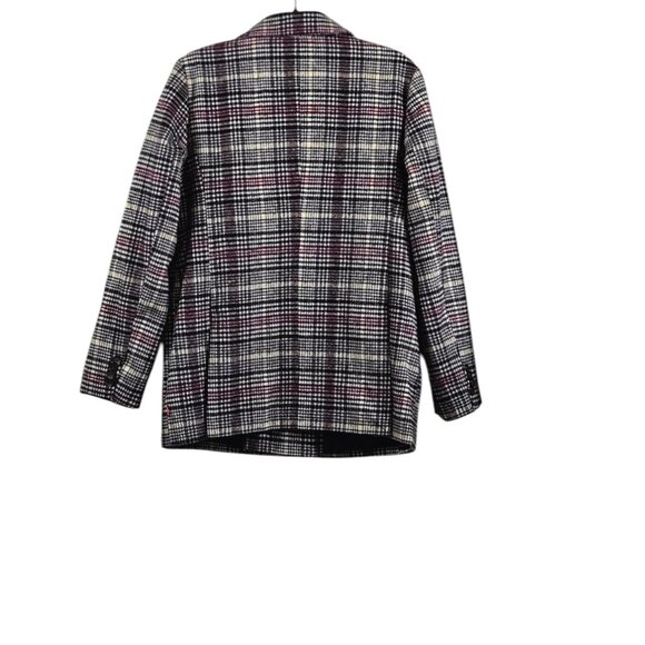 Levi Strauss Size Small Women's Peacoat Plaid Lined Black Cream Maroon - Picture 2 of 7